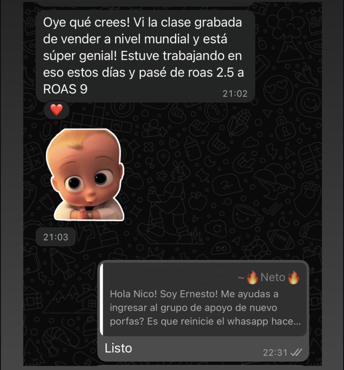 Depoimento de aluno — resultado 2