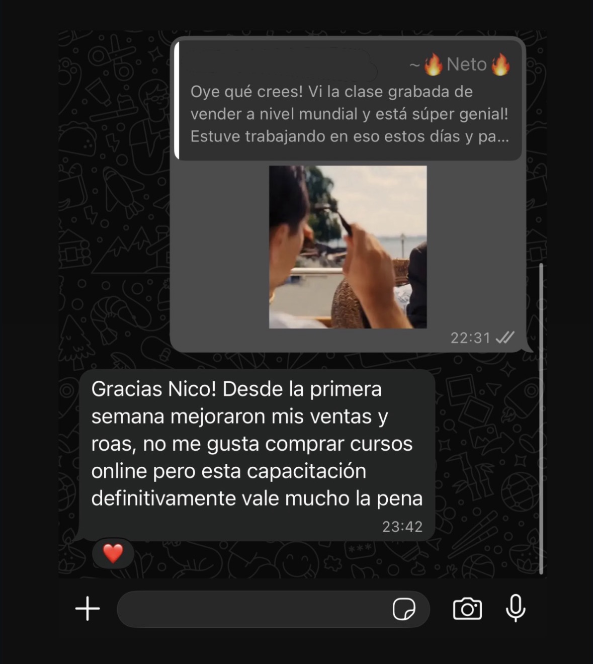 Depoimento de aluno — resultado 3